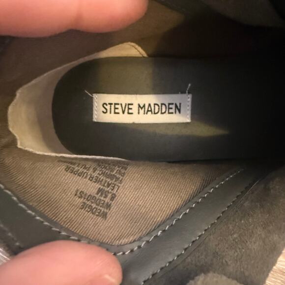 Steve Madden Charcoal Gray Suede Wedge Sneakers Ankle Boots Sz 8.5 M EUC - Picture 6 of 7